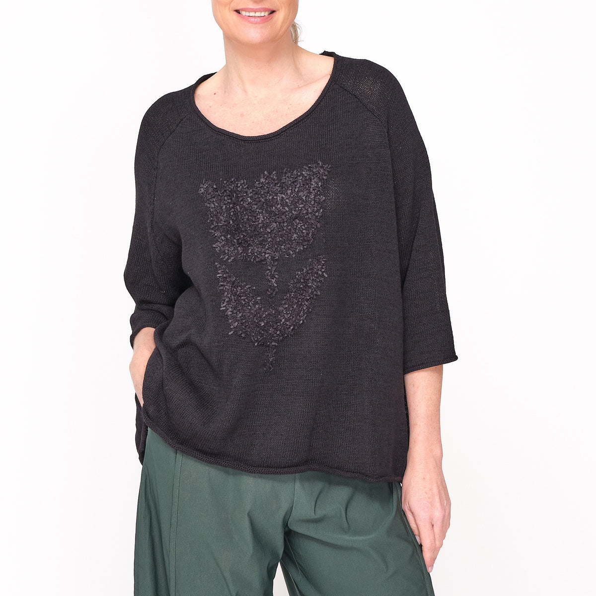 3480704 Black Jacquard Jumper
