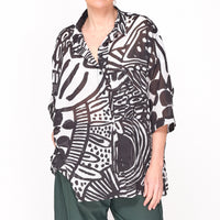 3600404 Black Print Shirt