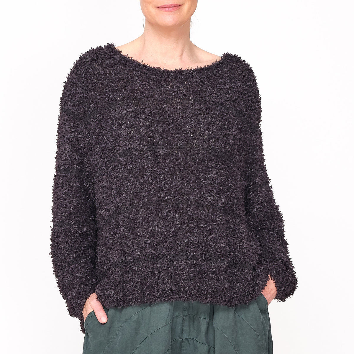 3480701 Black Chunky Knit Jumper