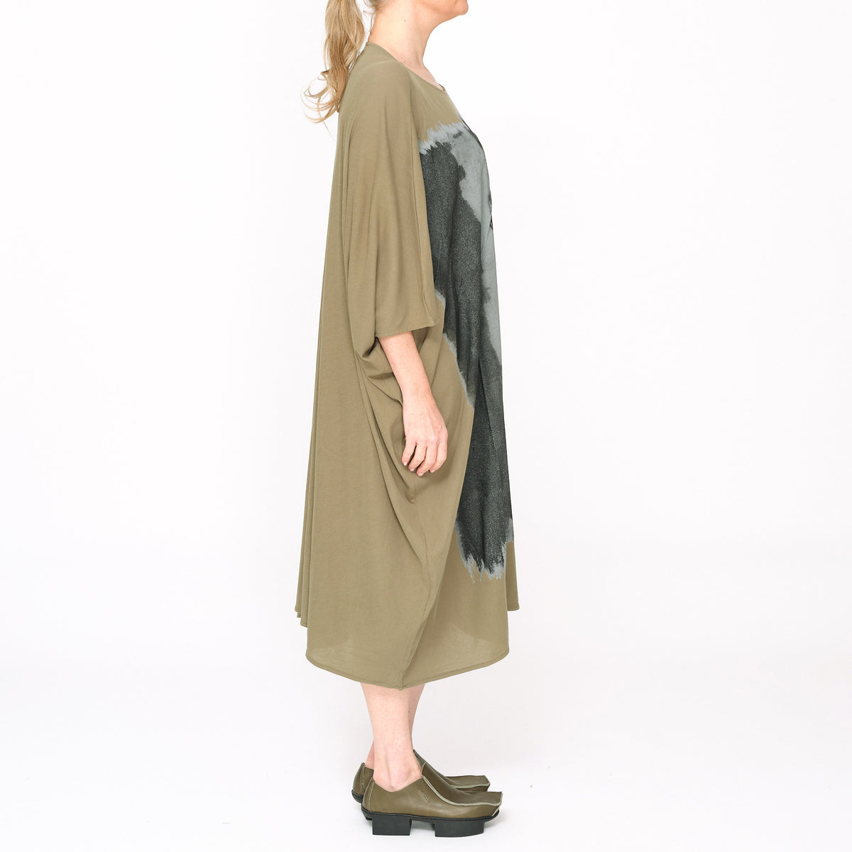 261 011  Dual Print Dress Khaki