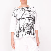 261 444 Suzu White Combo Tee