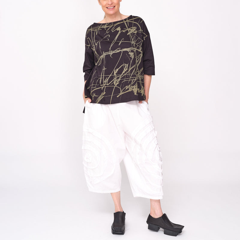 261 444 Suzu Black Combo Tee