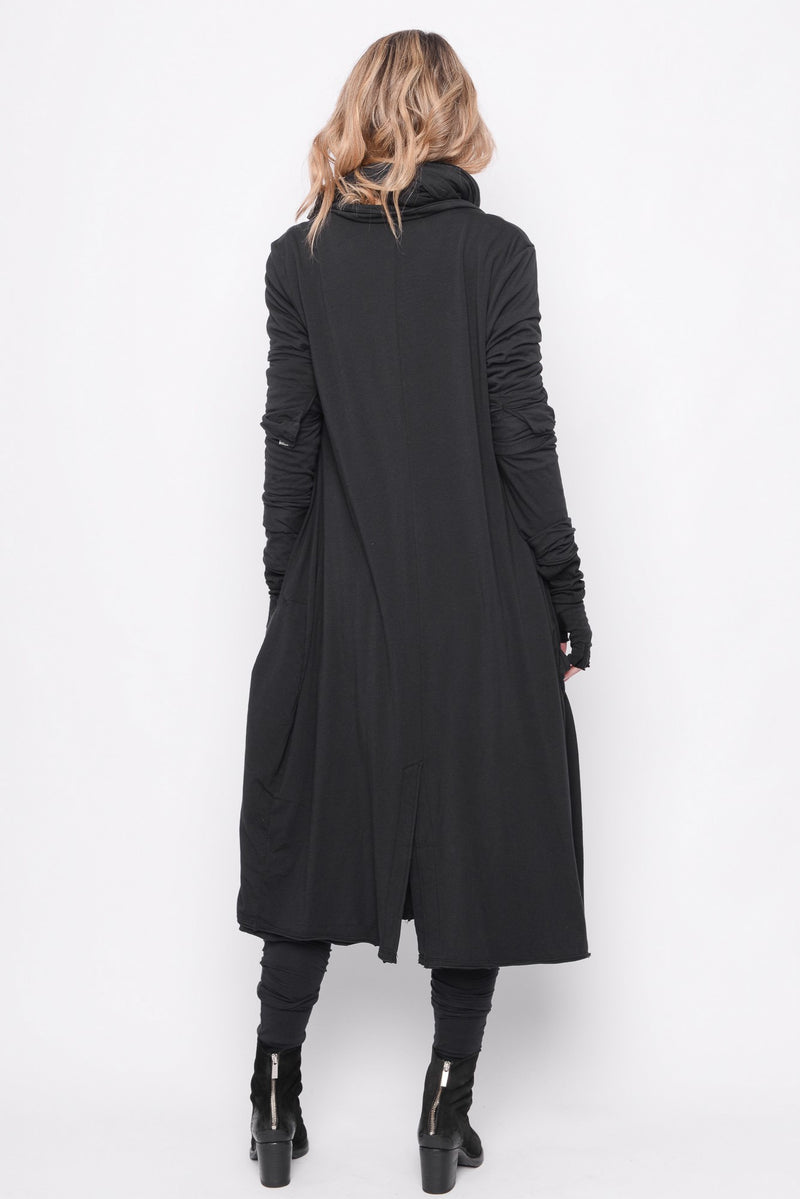 The Look In Your Eyes Dress-Cardigan in Black - 0702