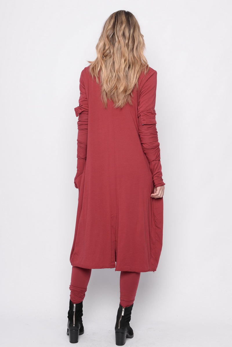 The Look In Your Eyes Dress-Cardigan in Rust - 0702