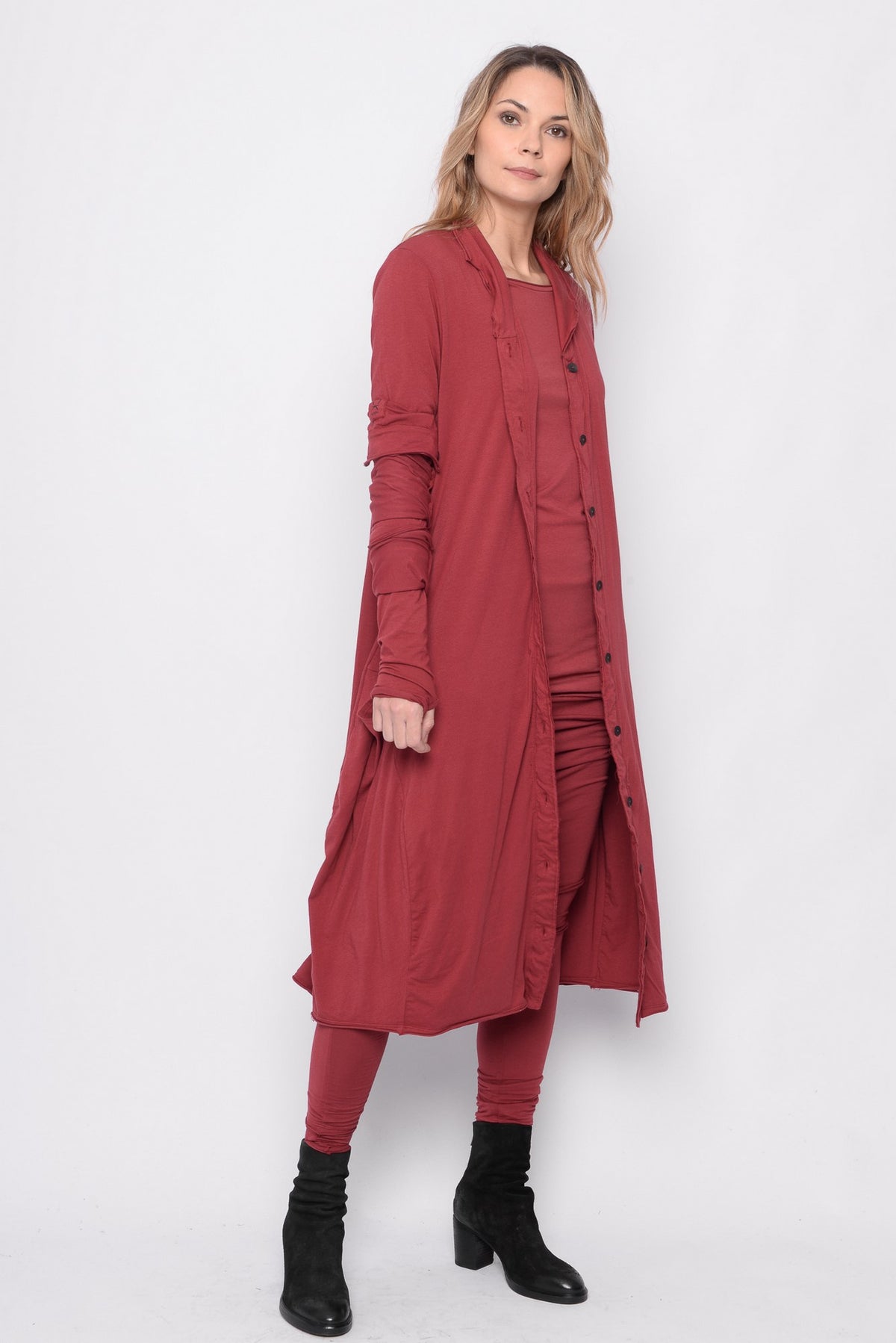 The Look In Your Eyes Dress-Cardigan in Rust - 0702