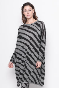 Painterly Tunic in Grey Stripe - 231.03.05