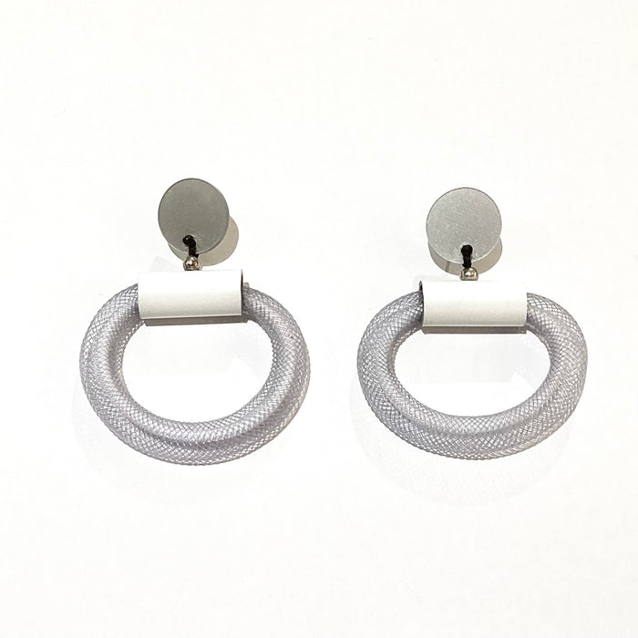 CB323 Mesh Hoops in White