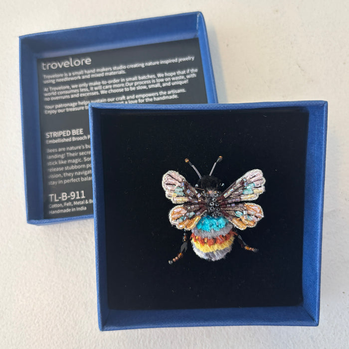 Striped Bee Brooch