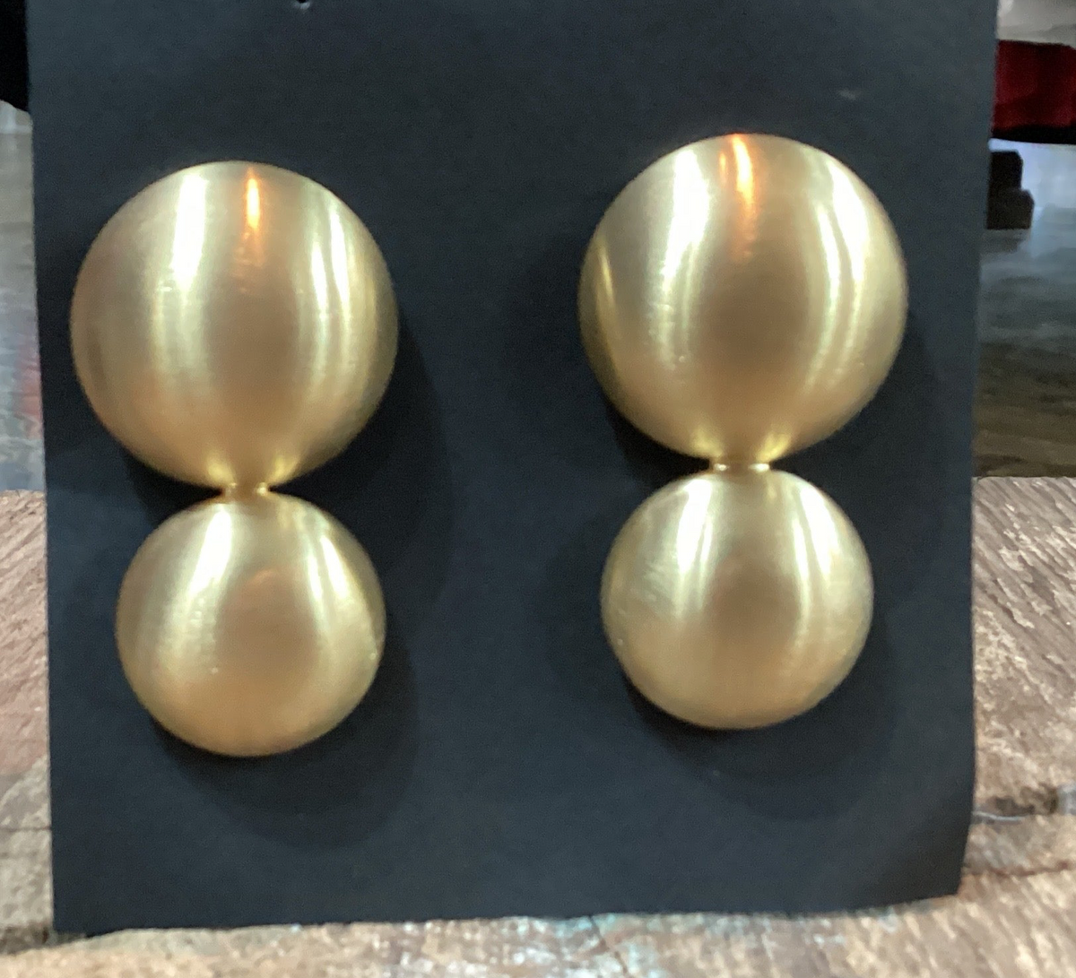 Double Disc Gold Earrings