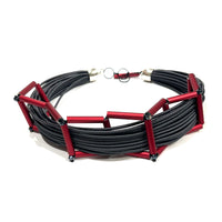 CB199 - Pewter with Fuchsia Short Multi Necklace