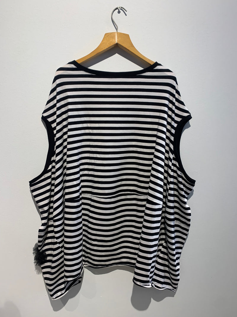 Balloon Shirt- B&W stripe