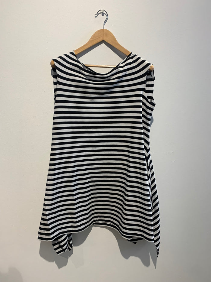 Bat Top- Black&White Stripe