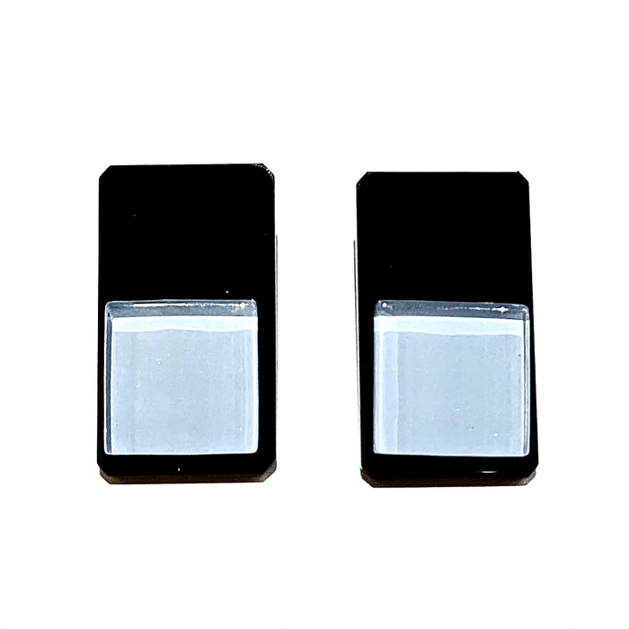 Square Bead Earrings, Light Blue