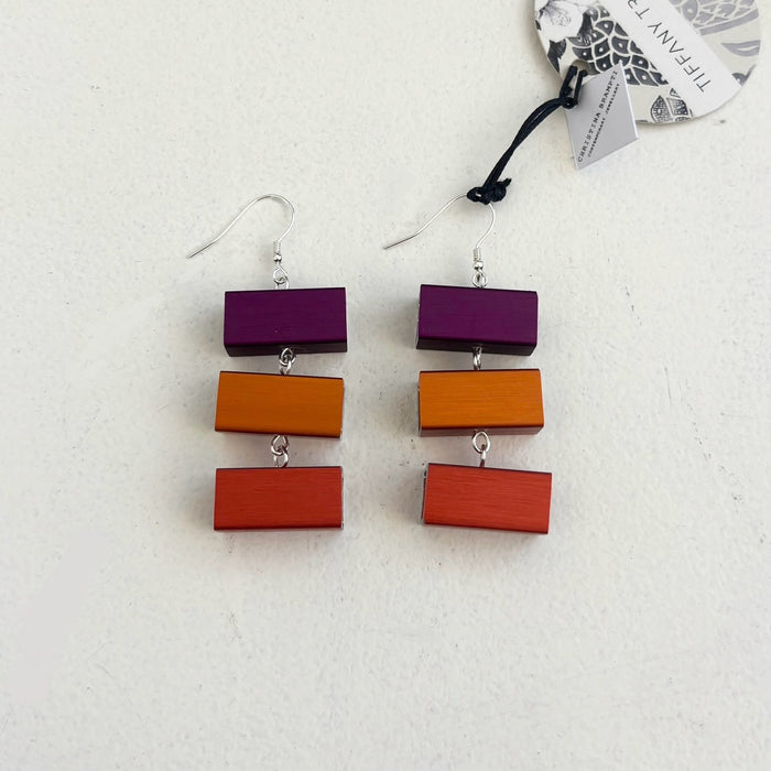 CB481 - Square Tube Drop Earring in Warm-Mix
