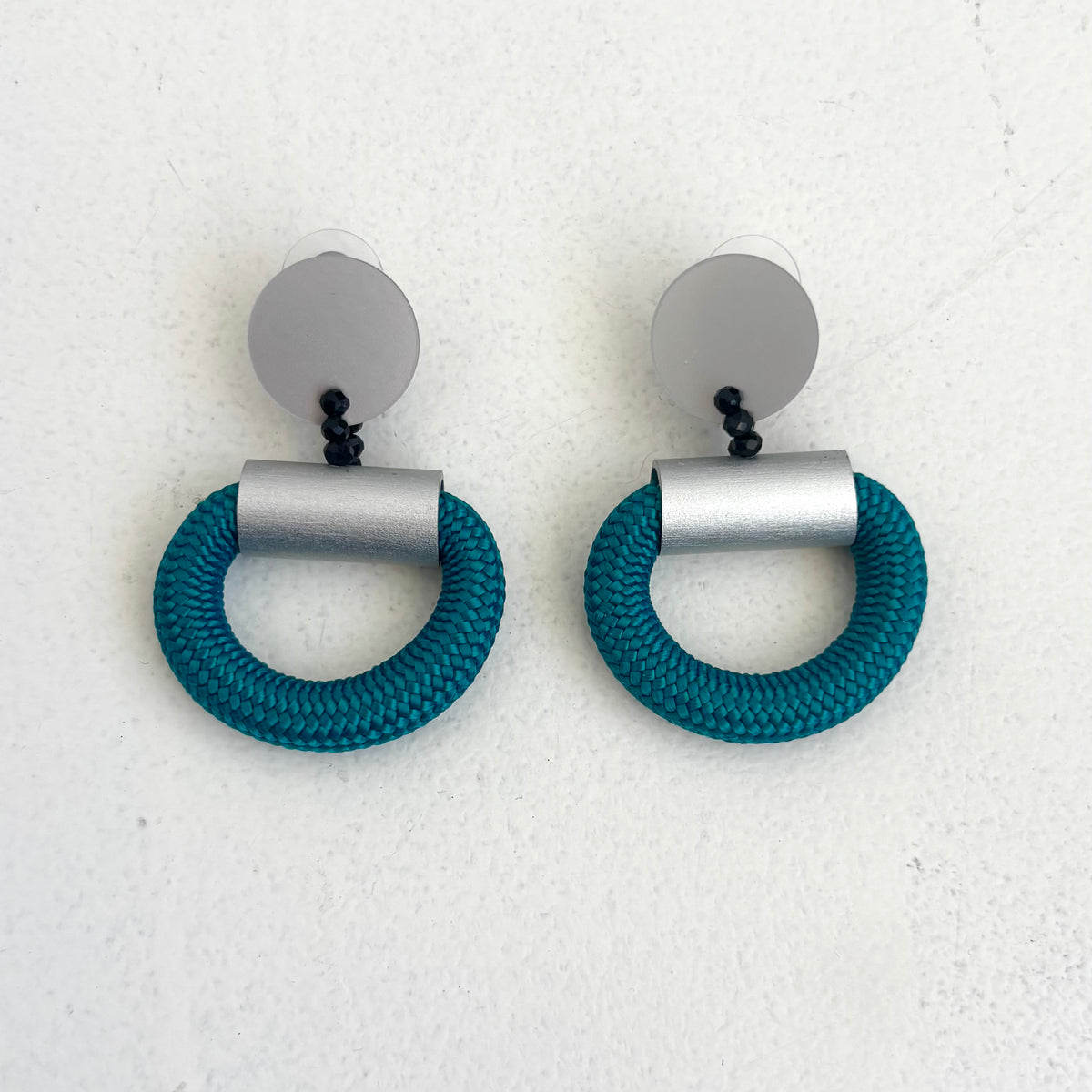 CB455 - Donut Cord Hanging Earring in Turquoise