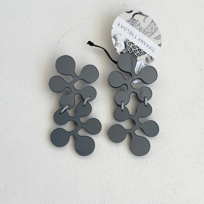 CB490 - Splatter Double Link Stud Earring in Grey