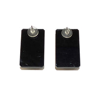 Square Bead Earrings, Light Blue