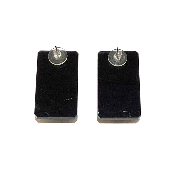 Square Bead Earrings, Light Blue