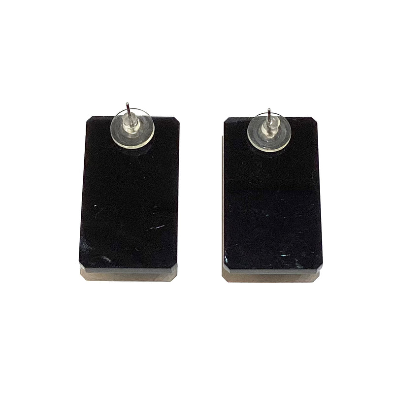 Square Bead Earrings, Light Blue