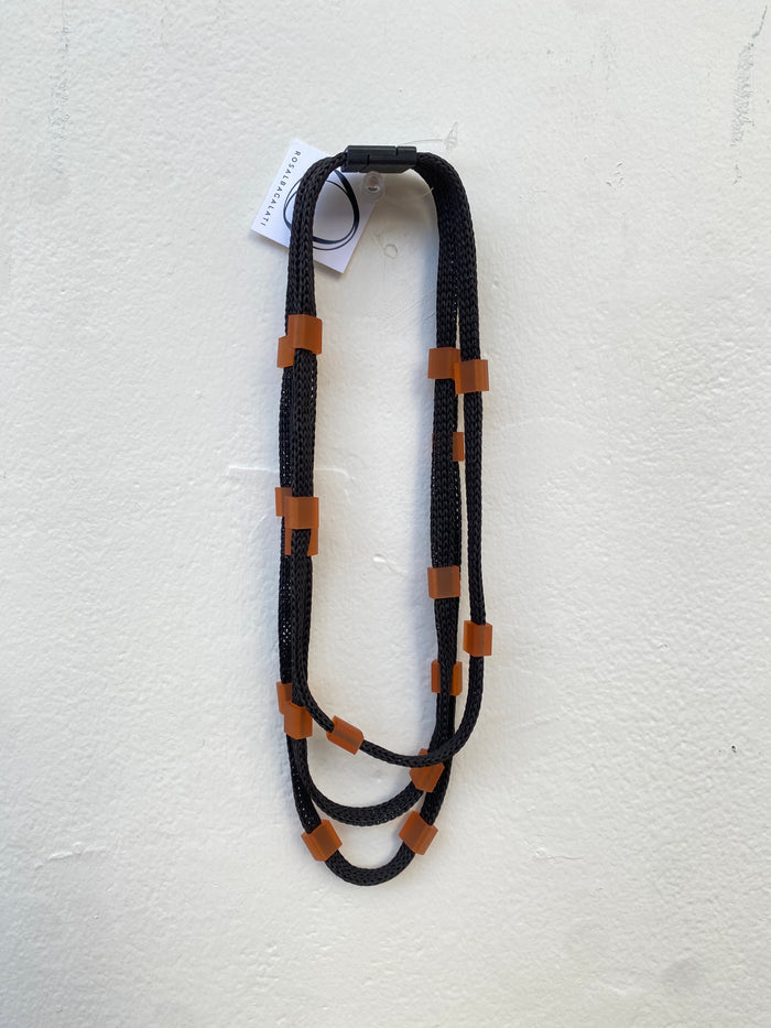 RG118 - Short Block Necklace Black
