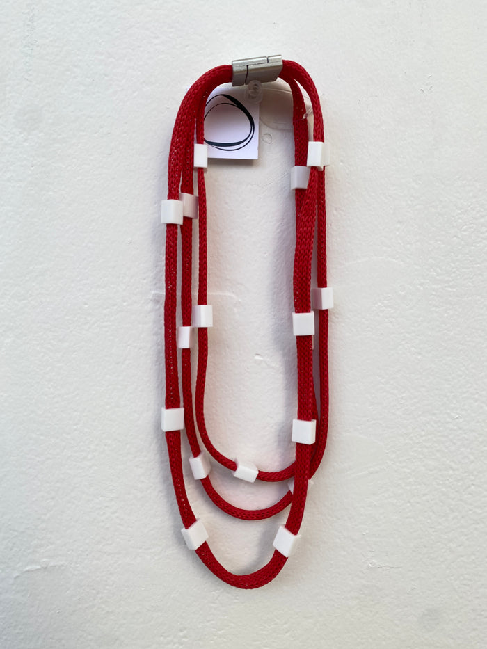 RG118 - Short Block Necklace Red