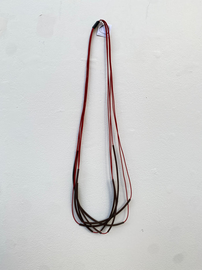 RG127 - Flusso Long Necklace in Red