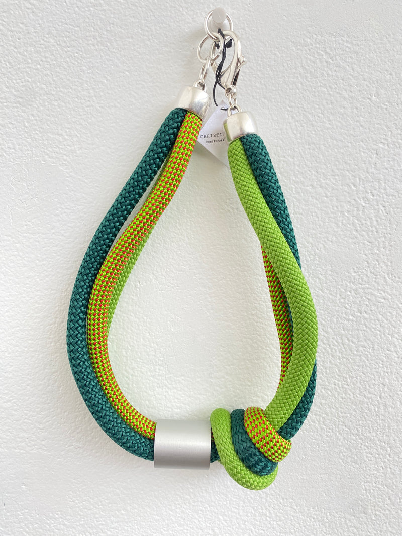 CB314 Green Knot Multi-Cord Necklace