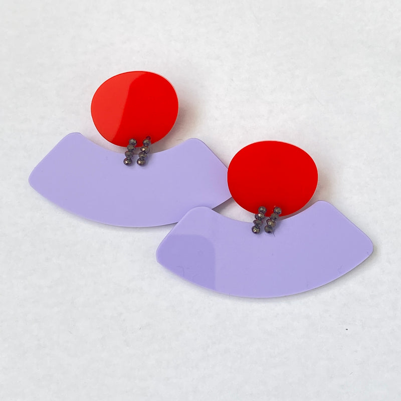 CB280 Crescent Earring in Lilac/Red