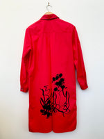 Angie Red Shirt with Abstract Black Print