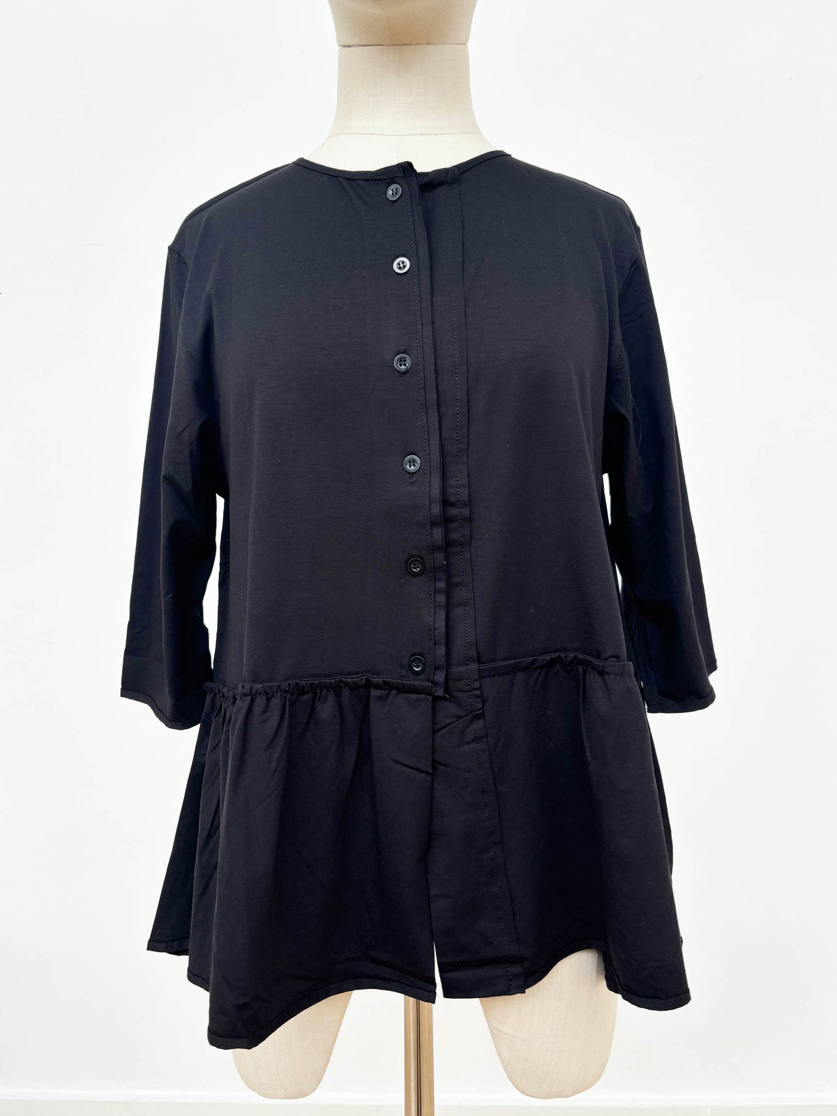 Button Black Jacket Top