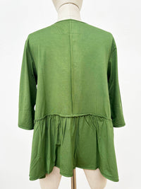 Button Green Jacket Top