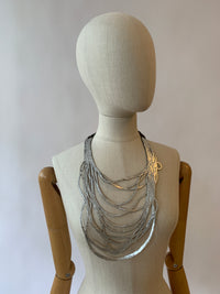Gold/Silver Long Brown Rubber