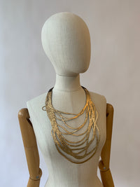 Gold/Silver Long Brown Rubber