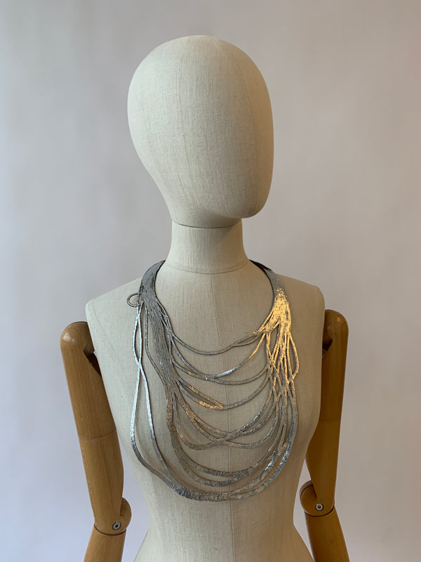 Gold/Silver Long Brown Rubber