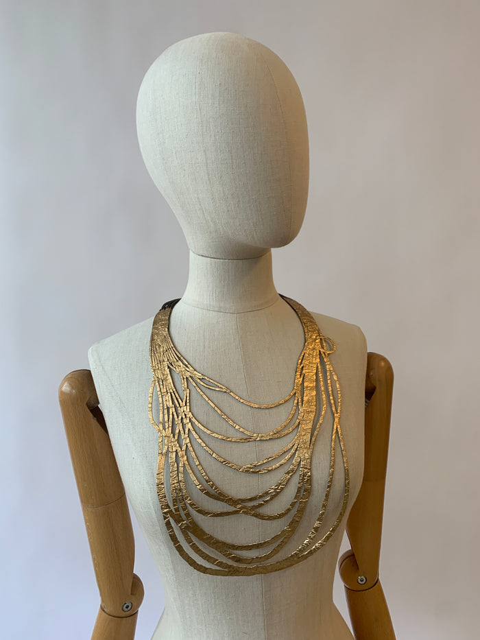 Gold/Silver Long Brown Rubber