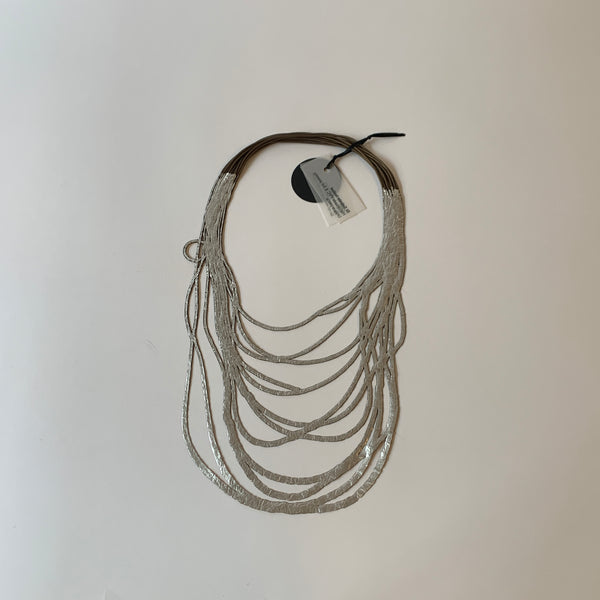 Gold/Silver Long Brown Rubber