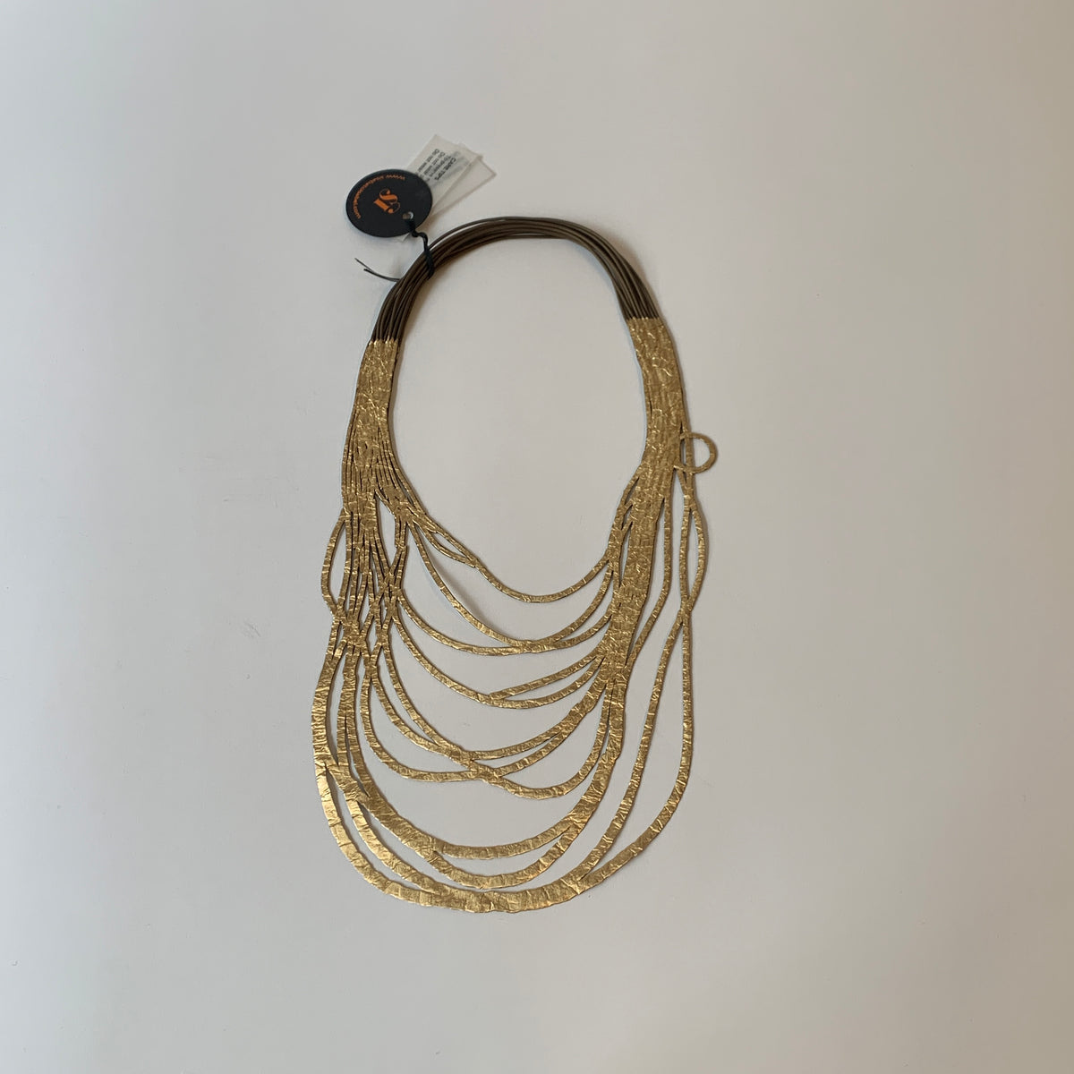 Gold/Silver Long Brown Rubber