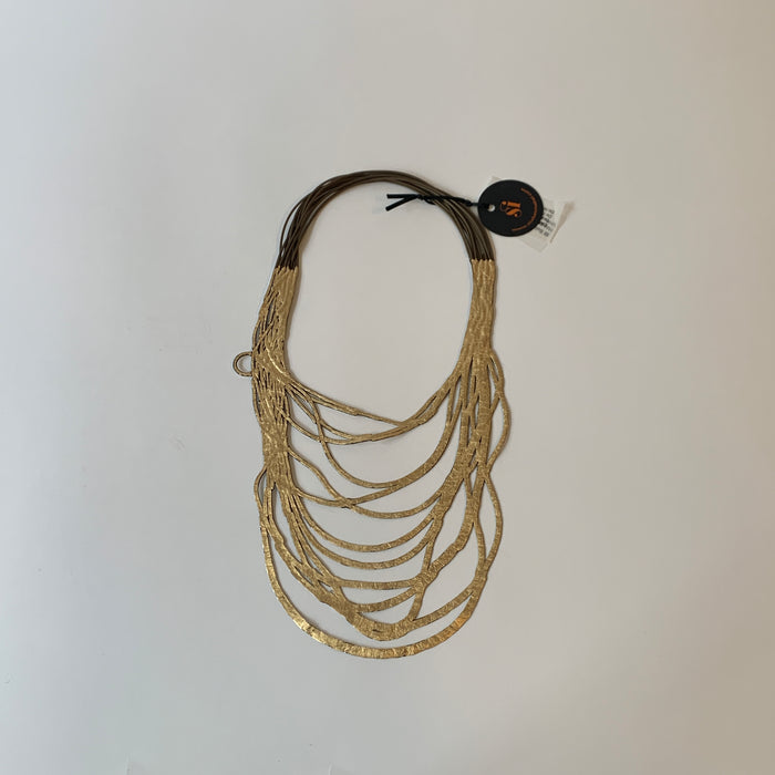 Gold/Silver Long Brown Rubber