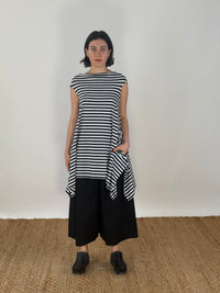 Bat Top - Black & White Stripe