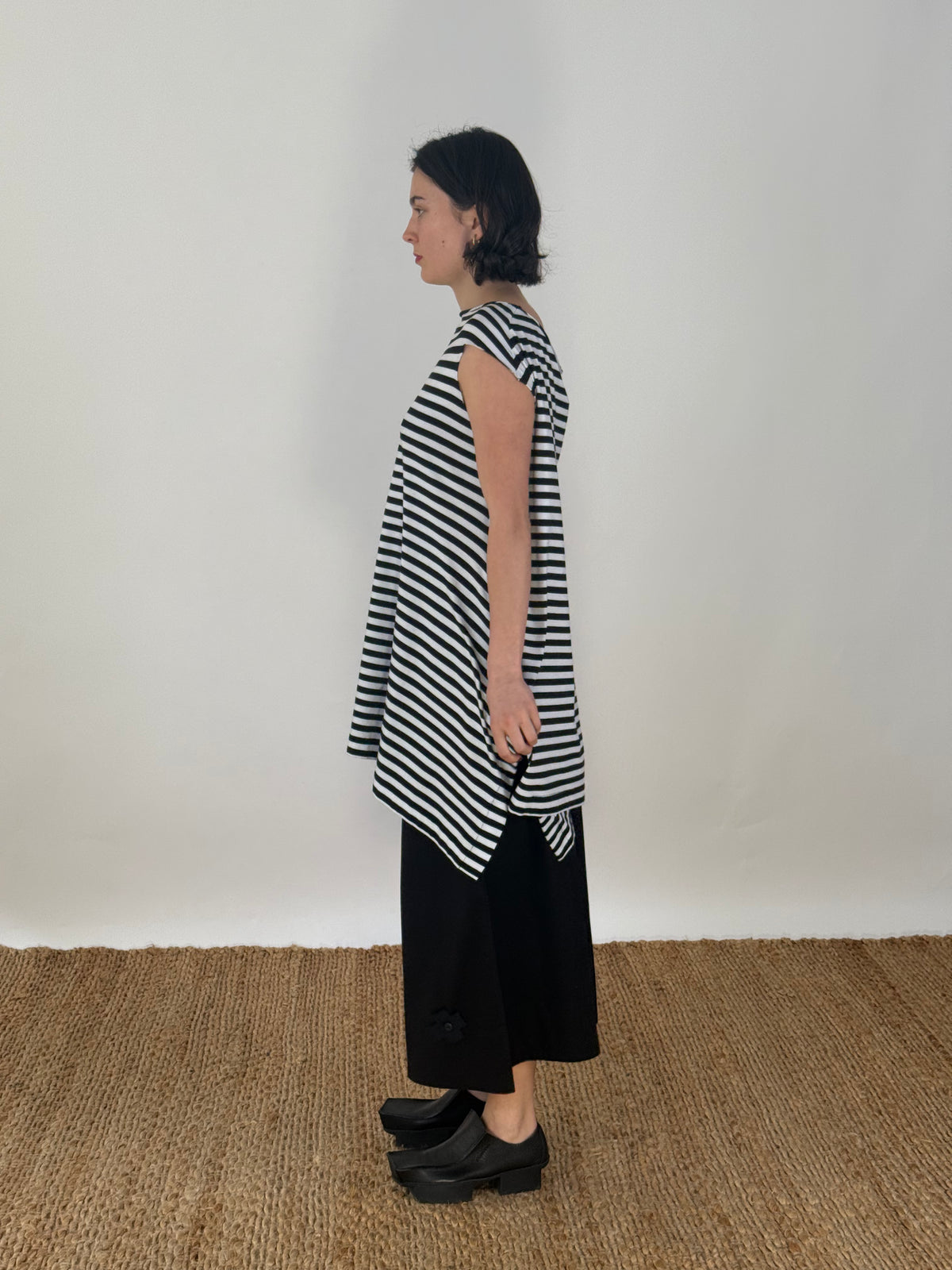 Bat Top - Black & White Stripe