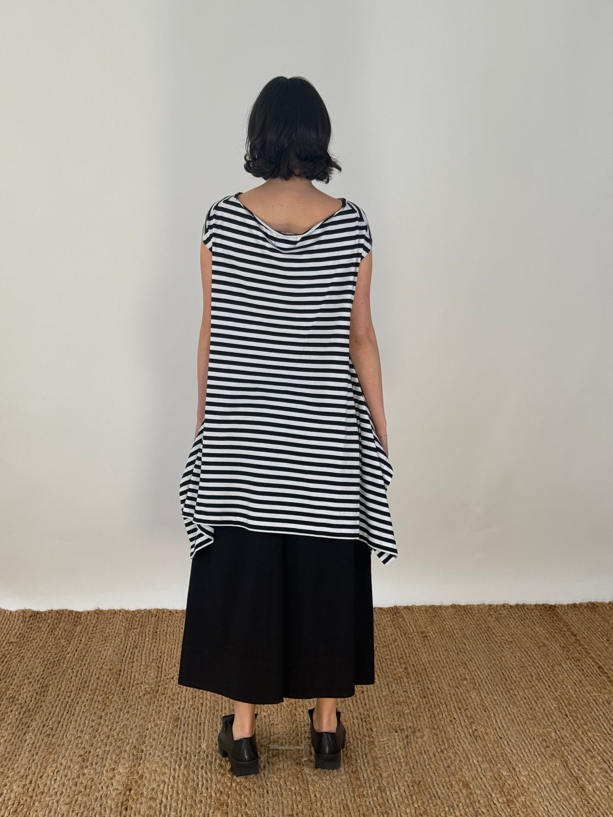 Bat Top - Black & White Stripe