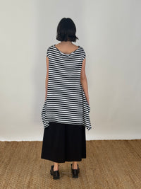 Bat Top - Black & White Stripe