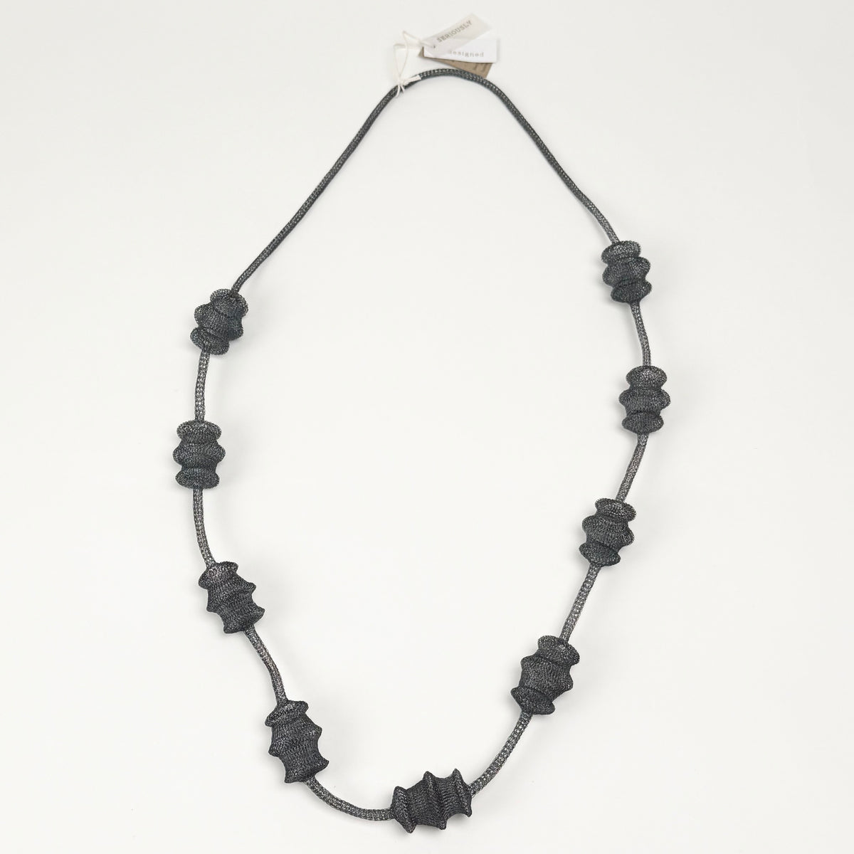 Long Lattern Necklace Oxidised