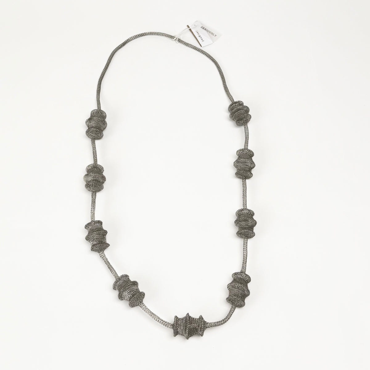 Long Lattern Necklace in Silver/Stainless