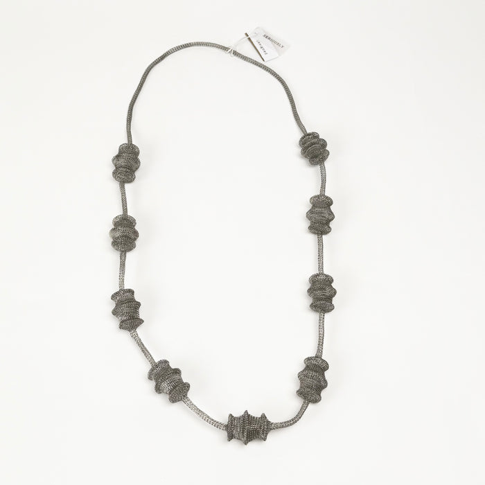 Long Lattern Necklace in Silver/Stainless