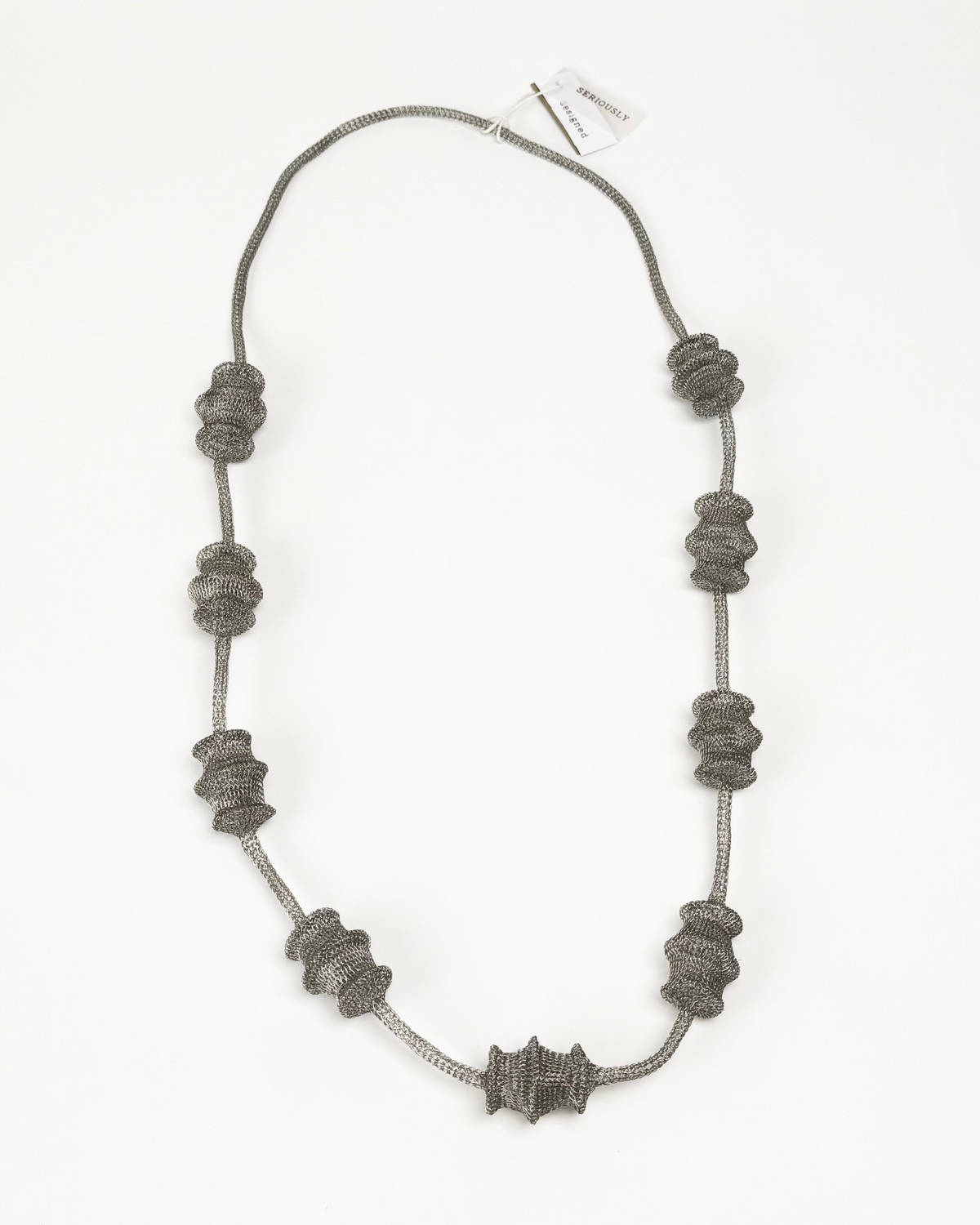 Long Lattern Necklace in Silver/Stainless