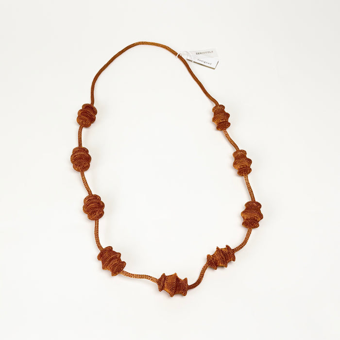 Long Lattern Necklace in Orange/Copper
