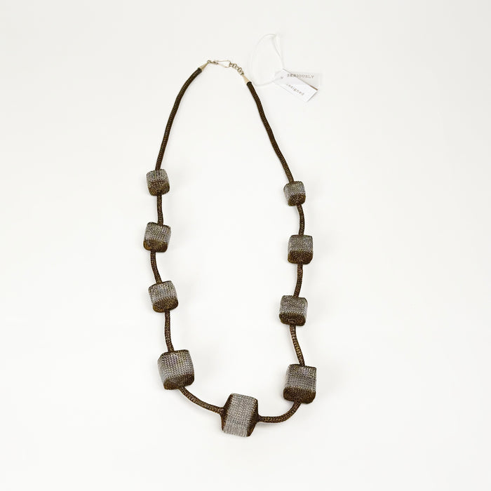 Long Cube Bi-colour Necklace