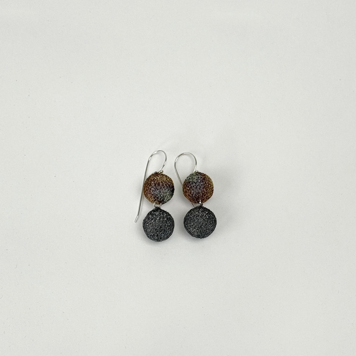 Twin Ball Medium Earrings, Rainbow/Oxidised