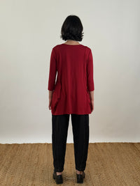 Jesse Brick Red 3/4 Sleeve Tunic